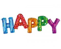  Folijas  balons Happy, tikai gaisam