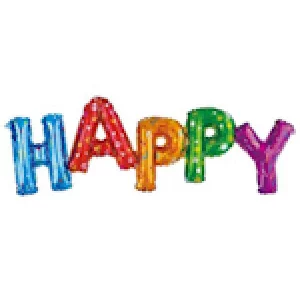  Folijas  balons Happy, tikai gaisam