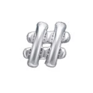 Folijas balons 35cm - simbols #, sudraba, tikai gaisam Folijas balons 35cm - simbols #, sudraba, tikai gaisam