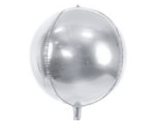 Folijas balons 40cm XL - bumba, sudraba