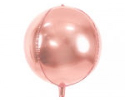Folijas balons 40cm XL - bumba, rozā zelta