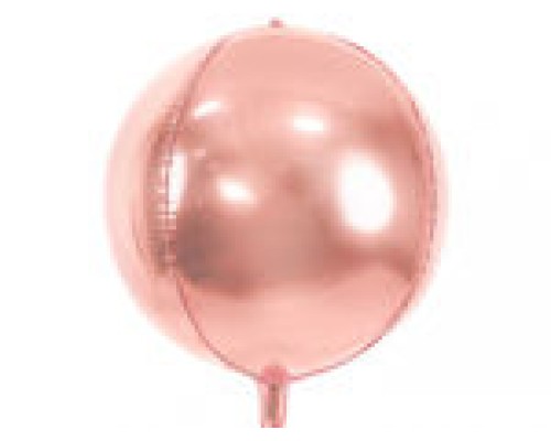 Folijas balons 40cm XL - bumba, rozā zelta