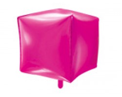Folijas balons 35cmx35cmx35cm XL - kubs, rozā, tumši