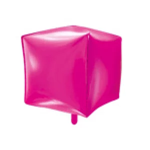 Folijas balons 35cmx35cmx35cm XL - kubs, rozā, tumši Folijas balons 35cmx35cmx35cm XL - kubs, rozā, tumši