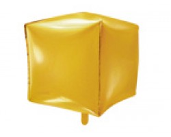 Folijas balons 35cmx35cmx35cm XL - kubs, zelta