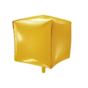 Folijas balons 35cmx35cmx35cm XL - kubs, zelta Folijas balons 35cmx35cmx35cm XL - kubs, zelta