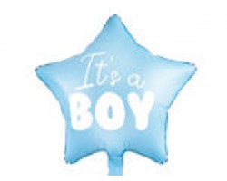 Folijas baloni Mazuļiem  - It's a Boy, 48cm, zvaigzne, zila, gaiši
