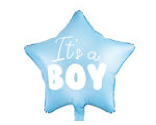 Folijas baloni Mazuļiem  - It's a Boy, 48cm, zvaigzne, zila, gaiši