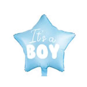 Folijas baloni Mazuļiem  - It's a Boy, 48cm, zvaigzne, zila, gaiši