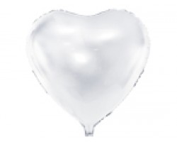 Folijas balons sirds, balta, 61cm