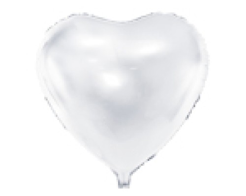 Folijas balons sirds, balta, 61cm Folijas balons sirds, balta, 61cm