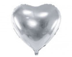 Folijas balons sirds, sudraba, 61cm