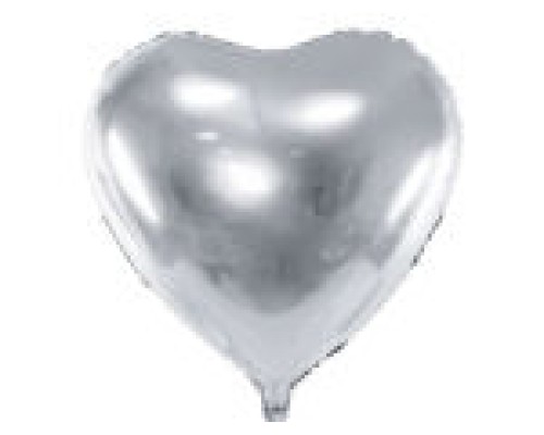 Folijas balons sirds, sudraba, 61cm