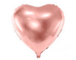 Folijas balons sirds, zelta, rozā, 61cm