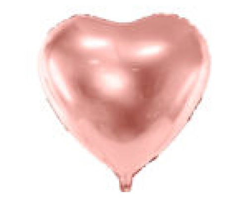 Folijas balons sirds, zelta, rozā, 61cm
