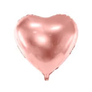 Folijas balons sirds, zelta, rozā, 61cm