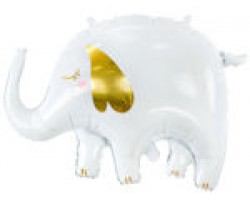 Folijas balons Dzīvnieki - zilonis, balts, 61 x 41cm Folijas balons Dzīvnieki - zilonis, balts, 61 x 41cm