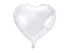 Folijas balons sirds, balta, 45cm