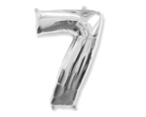 Folijas balons 96cm XXL - cipars 7, sudraba