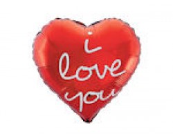 Folijas balons Mīlu -  I love you, sirds, sarkana, 46cm