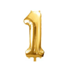 Folijas balons 86cm XL - cipars 1, zelts