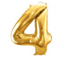 Folijas balons 86cm XL - cipars 4, zelts