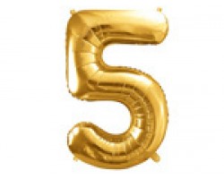 Folijas balons 86cm XL - cipars 5, zelts