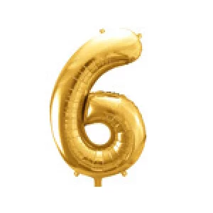 Folijas balons 86cm XL - cipars 6, zelts Folijas balons 86cm XL - cipars 6, zelts