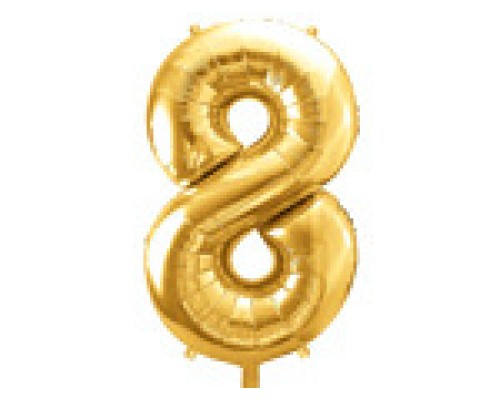 Folijas balons 86cm XL - cipars 8, zelts
