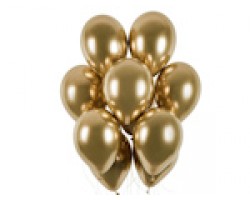 Baloni metāliski, hroma, zelta, GEMAR, 33cm, 50 gab.