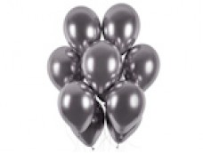 Baloni metāliski, hroma, sudraba, tumši, GEMAR, 33cm, 50 gab.