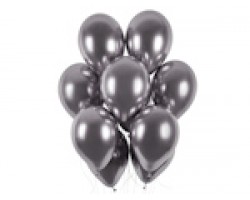 Baloni metāliski, hroma, sudraba, tumši, GEMAR, 33cm, 50 gab.