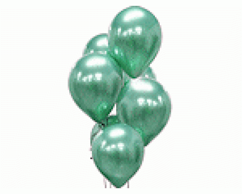 Baloni metāliski, hroma, zaļi, mint, platinum, 30 cm, 50 gab.