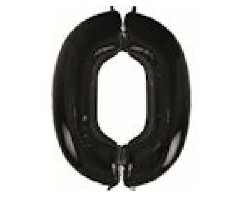 Folijas balons 96cm XXL - cipars 0, melns