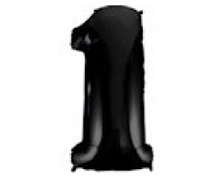Folijas balons 96cm XXL - cipars 1, melns