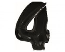 Folijas balons 96cm XXL - cipars 4, melns