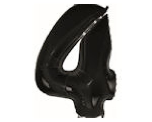 Folijas balons 96cm XXL - cipars 4, melns