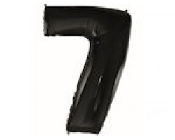 Folijas balons 96cm XXL - cipars 7, melns