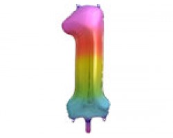 Folijas balons 86cm XL - cipars 1, krāsains Folijas balons 86cm XL - cipars 1, krāsains