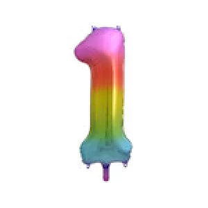 Folijas balons 86cm XL - cipars 1, krāsains