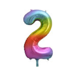 Folijas balons 86cm XL - cipars 2, krāsains Folijas balons 86cm XL - cipars 2, krāsains