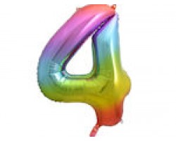 Folijas balons 86cm XL - cipars 4, krāsains