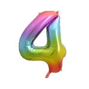 Folijas balons 86cm XL - cipars 4, krāsains Folijas balons 86cm XL - cipars 4, krāsains