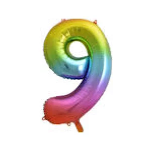 Folijas balons 86cm XL - cipars 9, krāsains Folijas balons 86cm XL - cipars 9, krāsains
