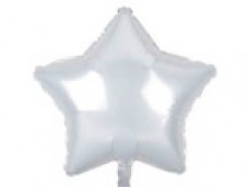 Folijas balons zvaigzne, balta, nespīdīga, 47cm 