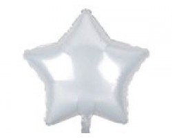 Folijas balons zvaigzne, balta, nespīdīga, 47cm Folijas balons zvaigzne, balta, nespīdīga, 47cm