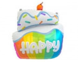 Folijas  balons Happy - Kūka, 60cm, Flexmetal