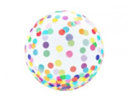 Folijas balons Konfeti - Mix konfeti, 46cm, bumba, crystal
