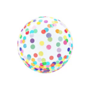 Folijas balons Konfeti - Mix konfeti, 46cm, bumba, crystal Folijas balons Konfeti - Mix konfeti, 46cm, bumba, crystal