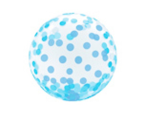 Folijas balons Konfeti - Zila konfeti, 46cm, bumba, crystal